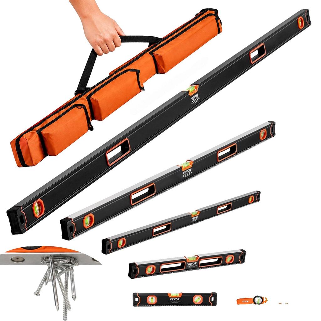 VEVOR Wasserwaagen 6er-Set, 200/120/80/60/40/25cm, Produktbild 