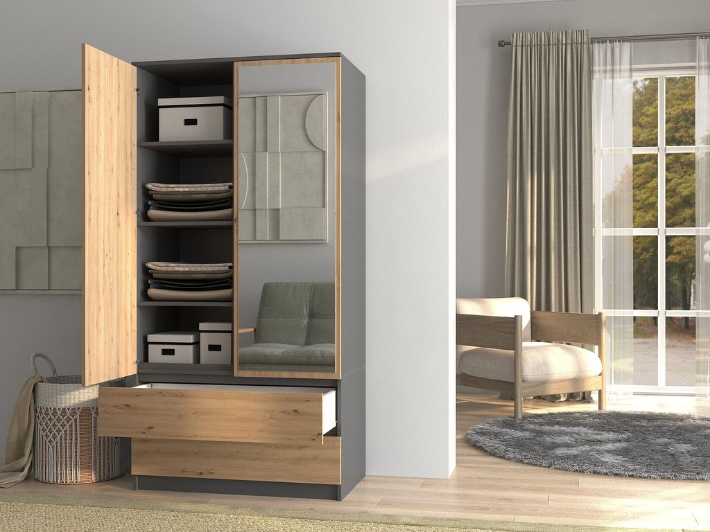 Topeshop SZAFA MALWA AN/AR L, Garderobe, 5 Regale, 2 Produktbild 3
