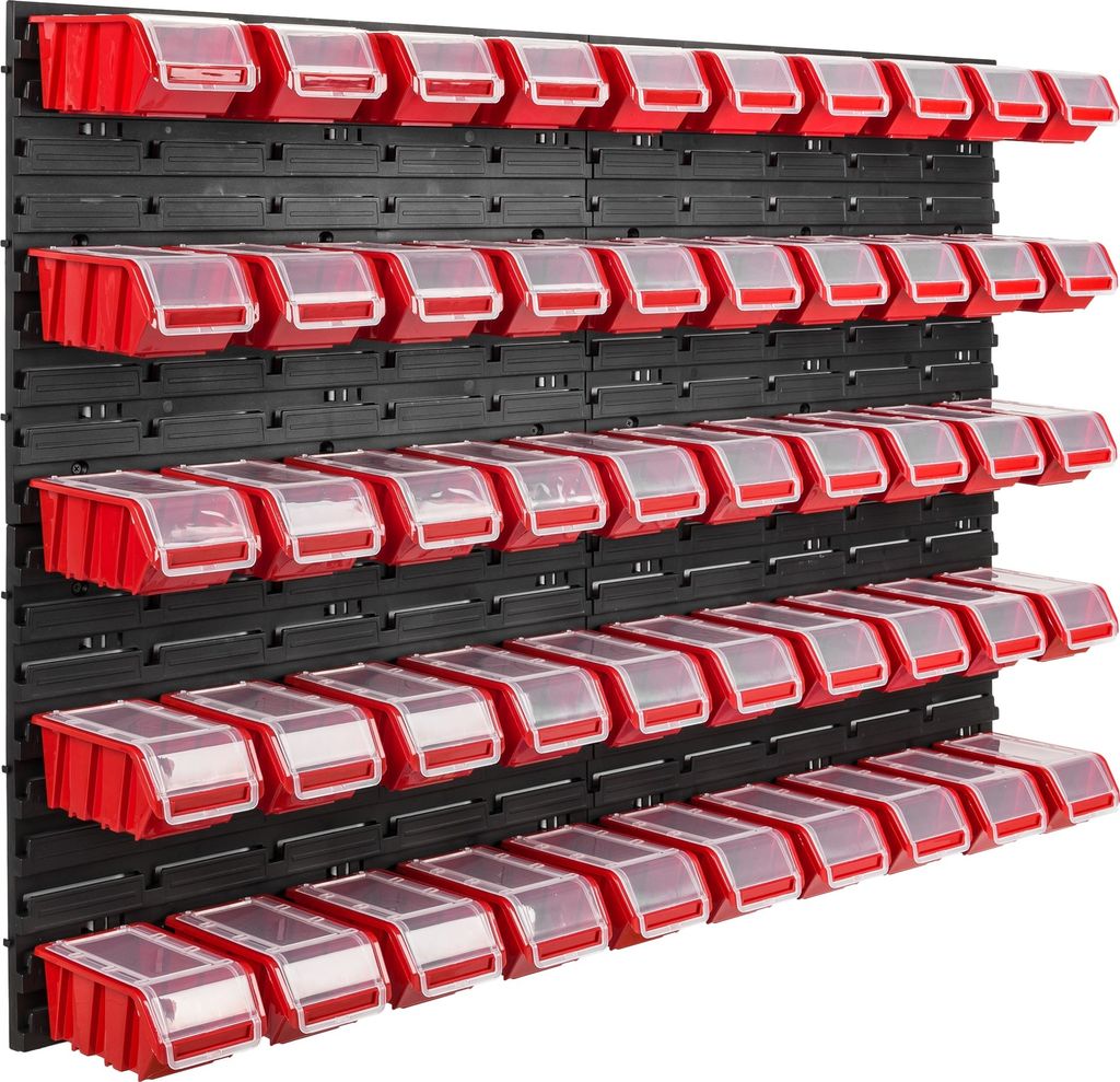50 bacs gerbables étagère murale plastique couvercle 115 x Image du produit 
