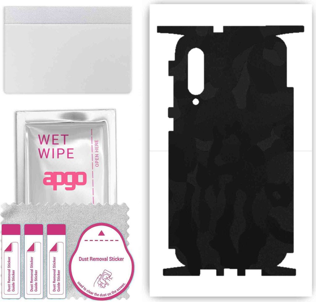 apgo Rückseite + Seiten Schutzfolie, Skin, kompatibel mit Xiaomi Mi 9 Pro, Hinten Displayschutzfolie aus Vinylfolie, kratzfest, einfache Montage -...