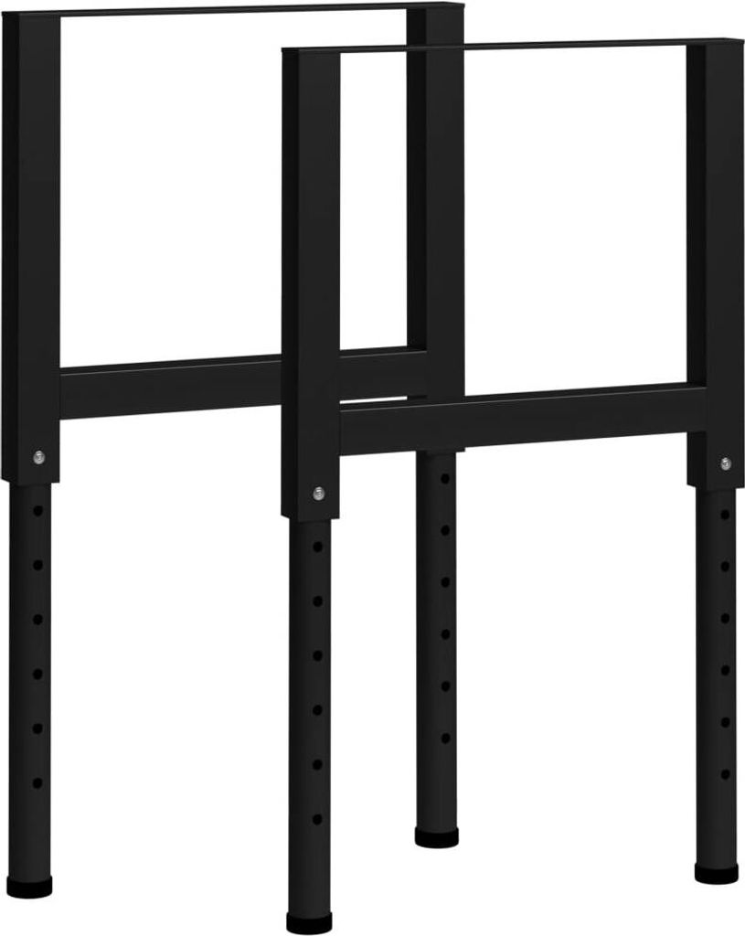The Living Store Werkbankgestell Verstellbar 2 Stk. Metall 55x(69-95,5) cm