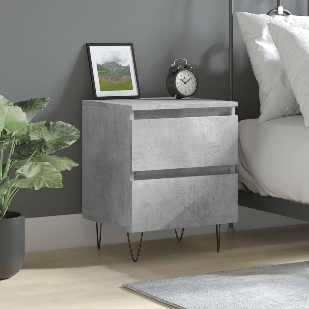 vidaXL Nachttisch Betongrau 40x35x50 cm Holzwerkstoff - Nachttisch - Nachttische - Nachttischschrank - Nachtschrank