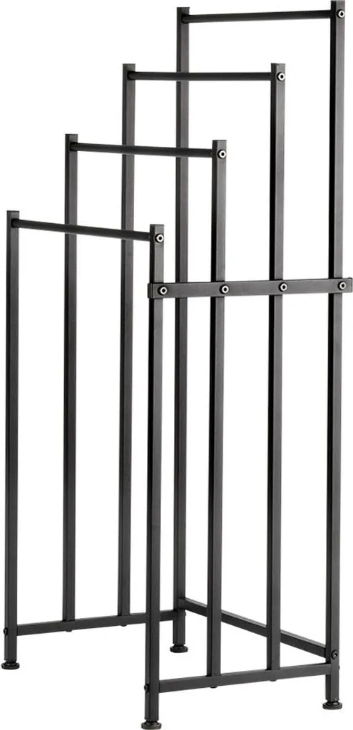 Porte-serviettes sans perçage noir Vilde : solution gain de place bain - 7