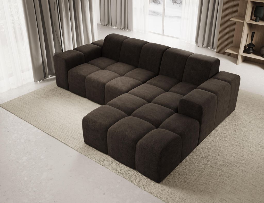 Sofa ohne Schlaffuktion, Ecksofa L-Form Veloursstoff, Produktbild 