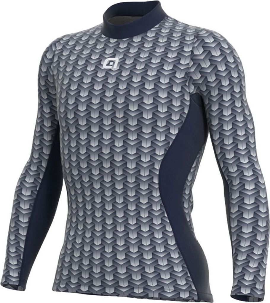 Alé Langarm Fahrrad-Shirt - INTIMO CUBES - Blau M-L