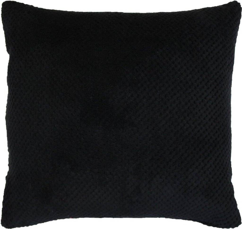 Flanell Kissenhülle 40x40cm mit Reißverschluß (schwarz)
