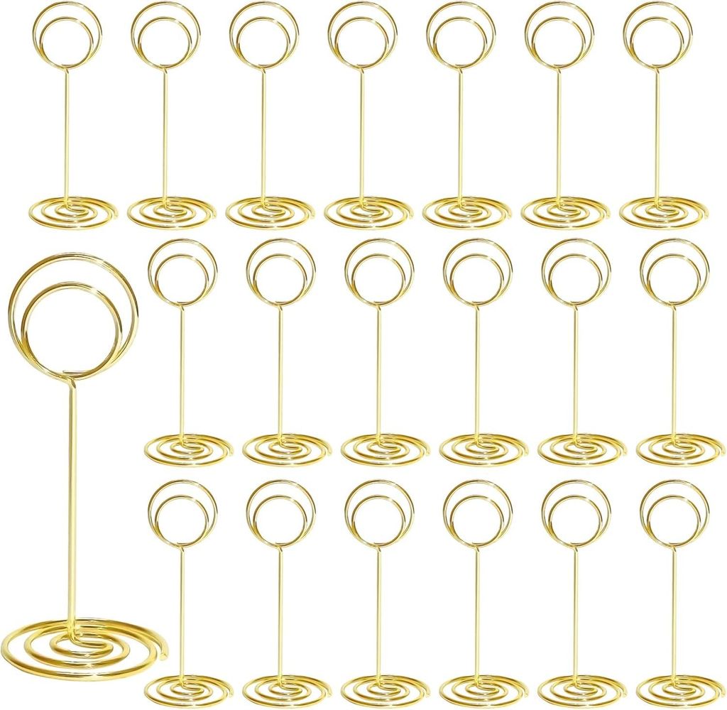 20 runde Tischnummernhalter 85×35 mm – Fotoclips für Menükarten und Hochzeitsdekorationen