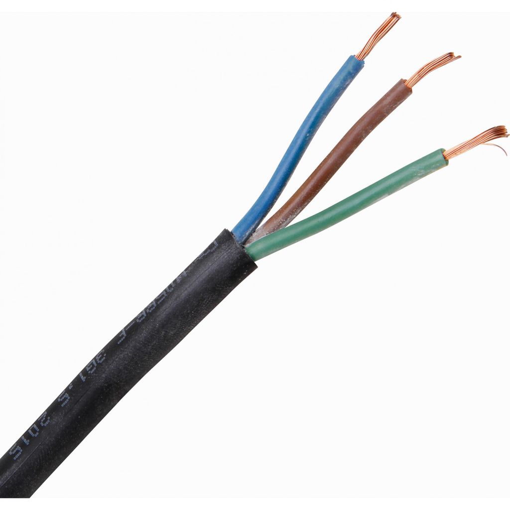 Kopp Gummi-Schlauchleitung H05RR-F 3G1,5 mm², schwarz, 10m Baustellenkabel