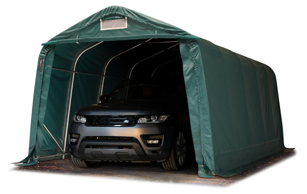 Garagenzelt Carport 3,3 x 6 m PVC PRIMEtex 2300 Plane Unterstand Lagerzelt feuersicher grün, für Betonuntergrund