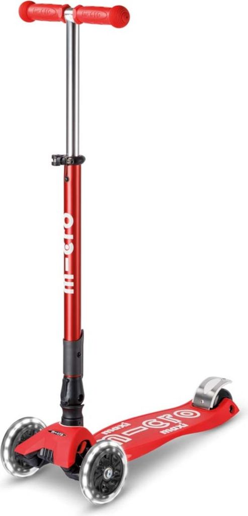 Micro Kinder Scooter Maxi Deluxe LED Faltbar , Rot
