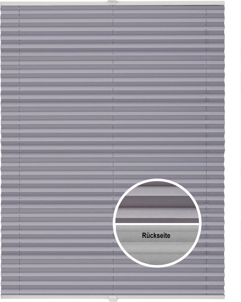 Plissee Thermo Klemmfix ohne Bohren Farbe: Flieder, Größe: 115x130 cm