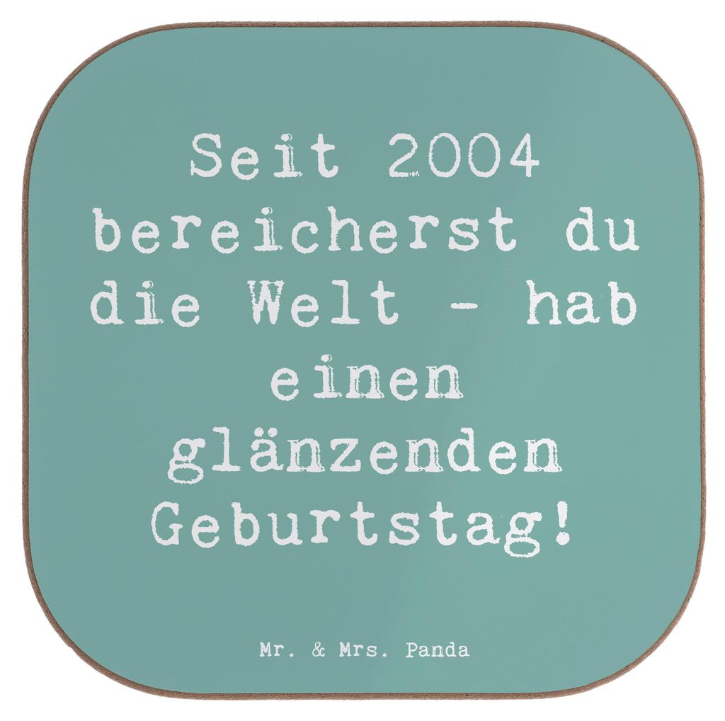 Mr. & Mrs. Panda Tassen Untersetzer Spruch 2004 Geburtstag - Meeresbrise - Geschenk, Geburtstagsgeschenk, wertvoll, Gläser, Happy Birthday, Tischu...
