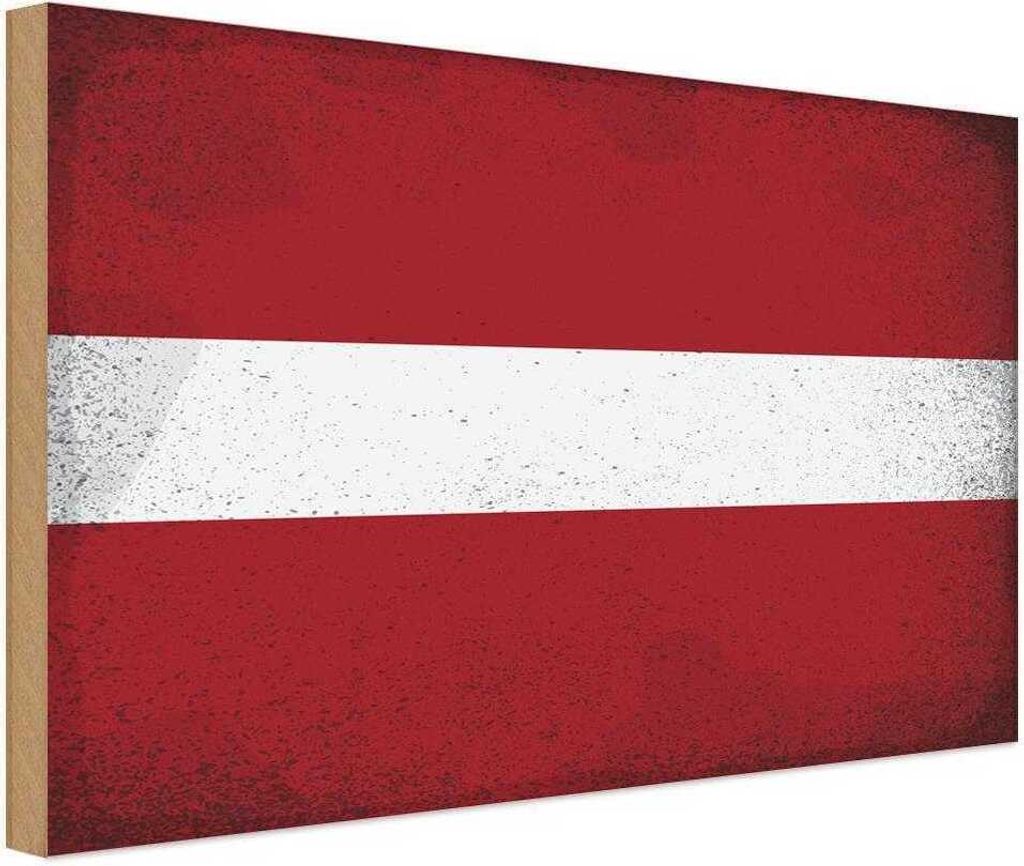 vianmo Holzschild 20x30 cm Lettland Latvia Vintage Flagge Fahne Wappen