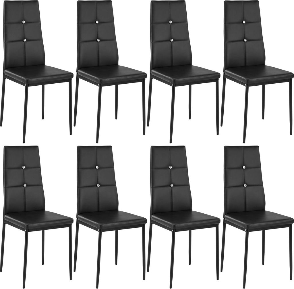 Lot de chaises avec strass - noir, Lot de 8 Image du produit 