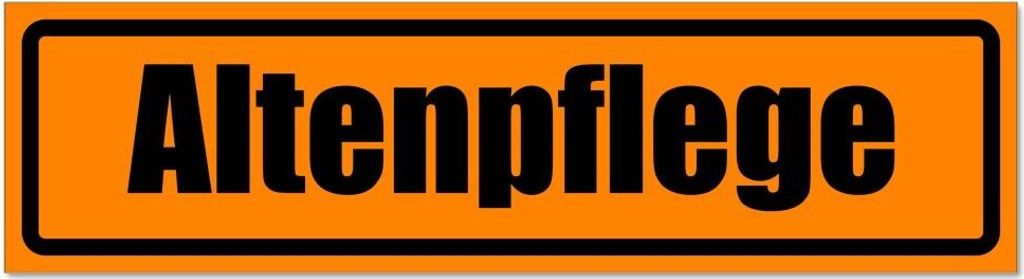 Kiwistar - Autoaufkleber - Orange - Schwarz - 45 x 12 cm - Altenpflege invertiert - Hinweis Aufkleber Sticker für Auto, Kfz, Fahrrad, PKW, LKW