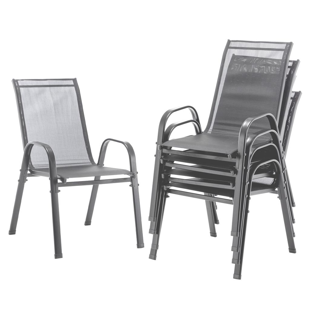 GIHAUVIA 4er Set Gartenstühle Stapelbar robustem Produktbild 