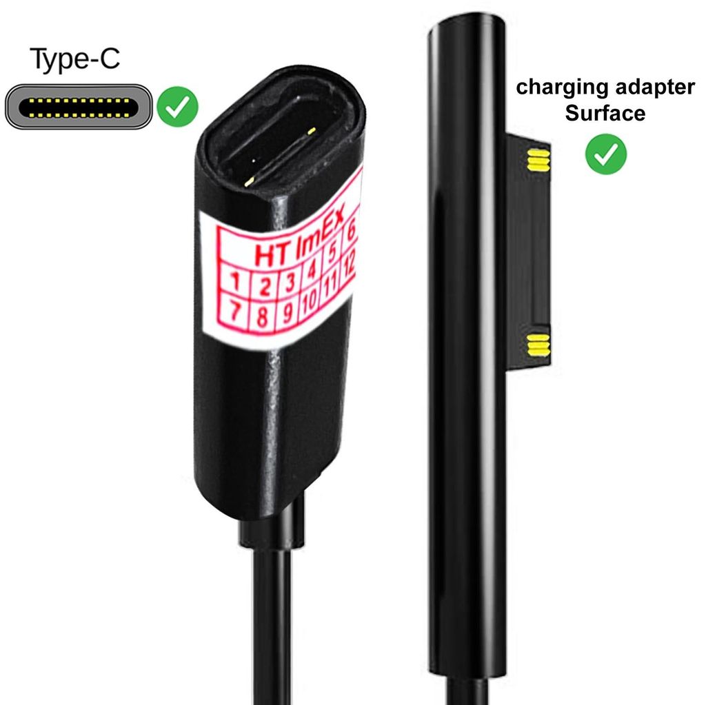 65W USB-C USB Typ-C Ladekabel für Microsoft Surface Pro X 9 8 7 7+ 6 5 4 3