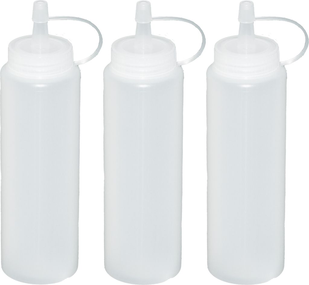 3 Stück transparente Quetschflaschen 0,26 Liter Produktbild 1
