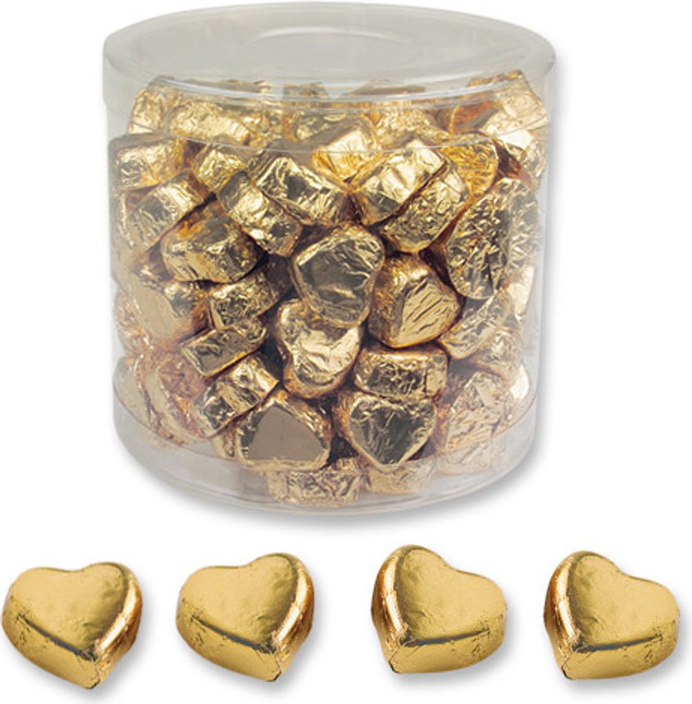 Günthart 150 goldene Herzen aus Schokolade Produktbild 