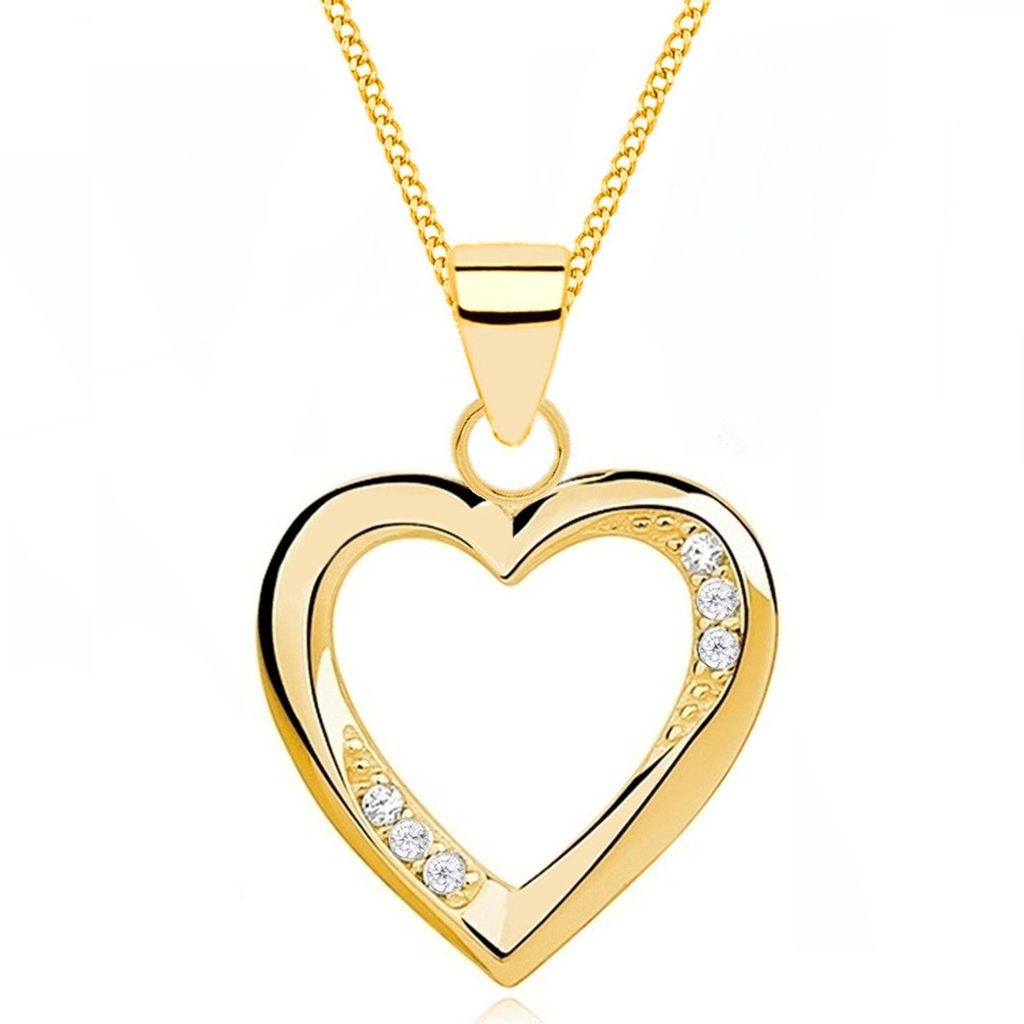 Elegante Herz-Kette mit Anhänger I Goldkette Geschenkidee für Damen

