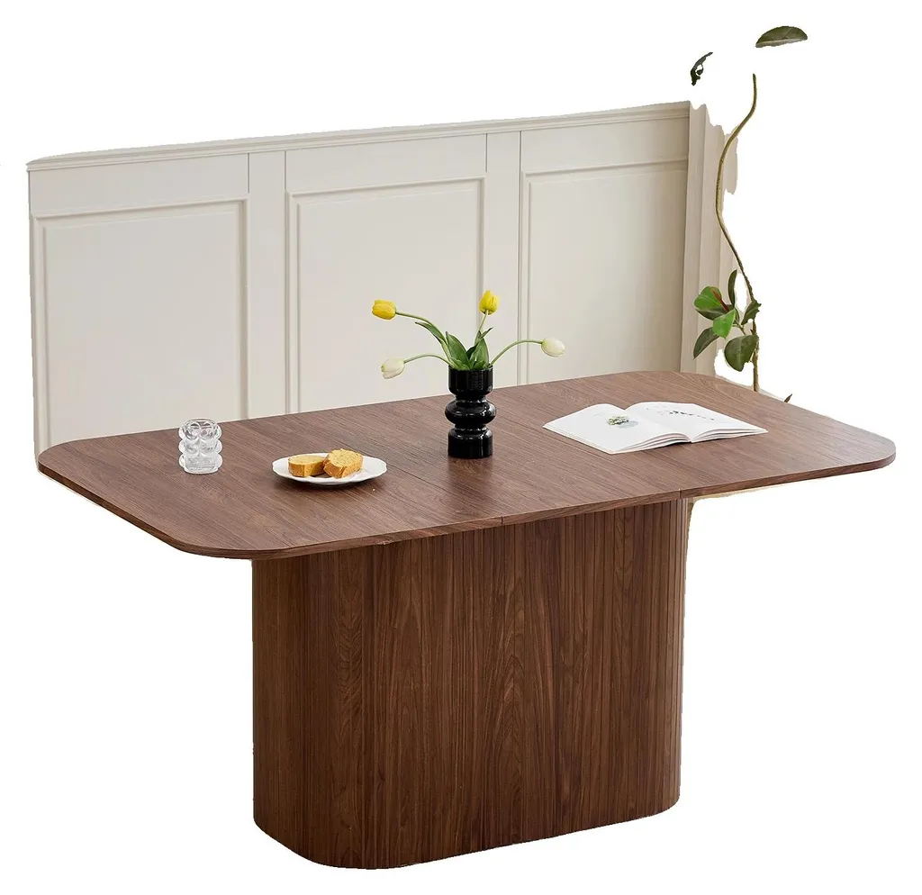 Table à manger design moderne bois foncé pour 4 à 6 personnes - Orion