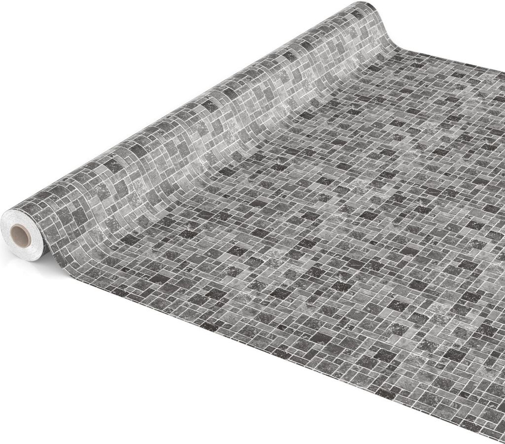 Tischdecke Wachstuch Gestreift Schwarz Robust Wasserabweisend Breite 140 cm Länge 1000 cm