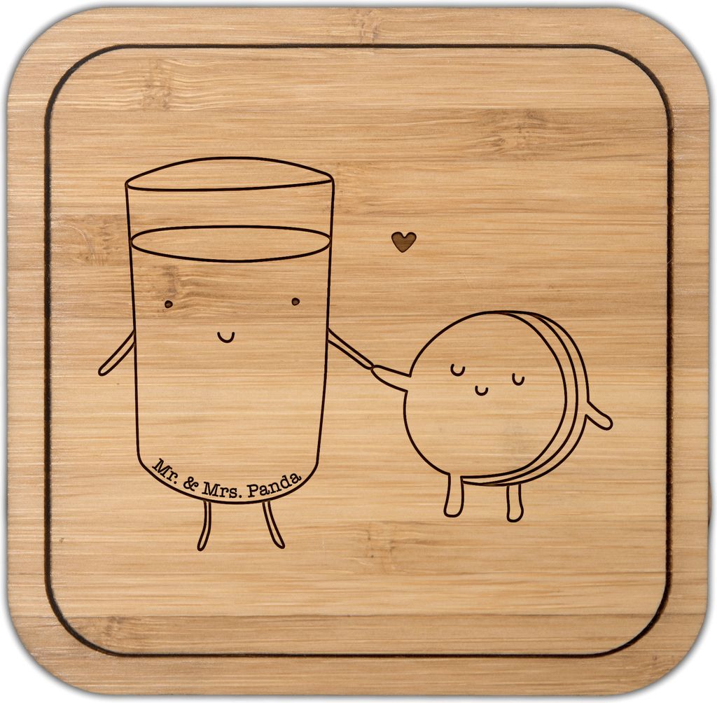 Mr. & Mrs. Panda Tassenuntersetzer Milch Keks - Transparent - Geschenk, Romantisch, Tiere, Coaster, Tischuntersetzer, Cookie, Untersetzer Kork, Kek...