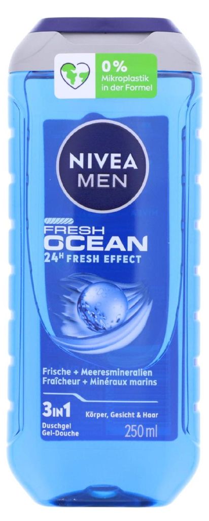 NIVEA MEN Fresh Ocean Duschgel 250ml 3in1 mit maritimem Duft Männer