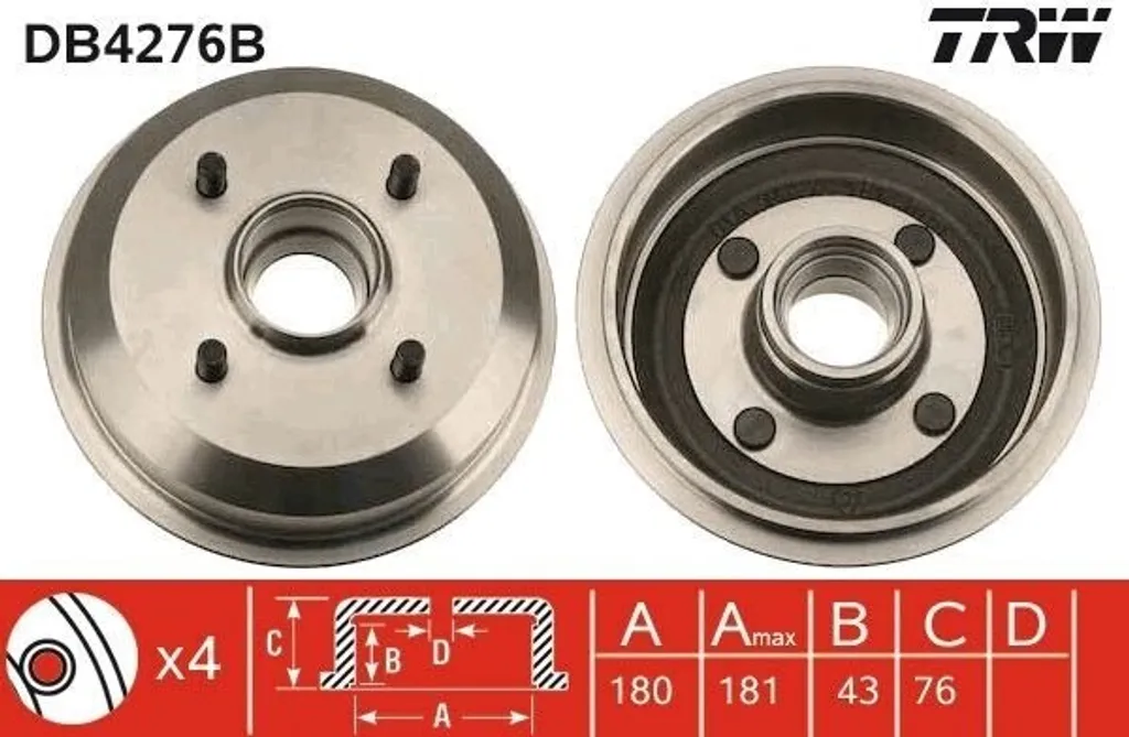 Kit tambour de frein arrière pour rénovation Ford Fiesta III et Mazda 121