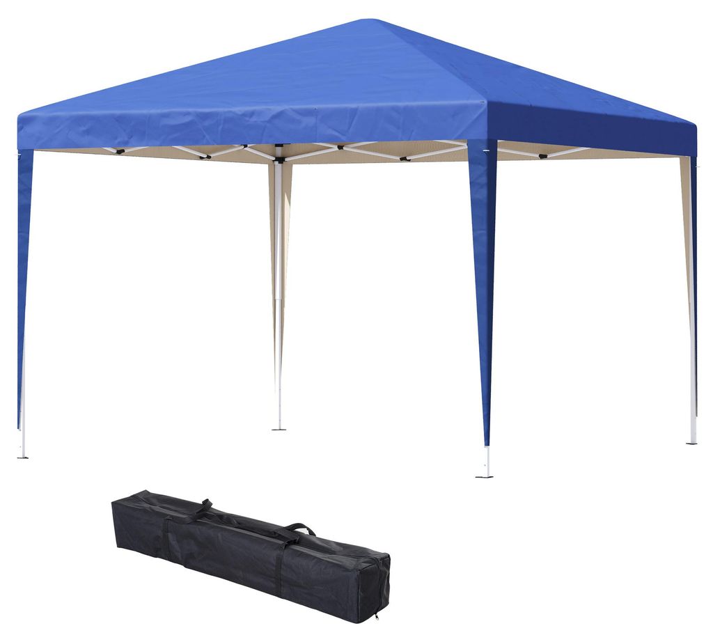 Pavillon, 2,95 x 2,95 m Pop-Up-Faltpavillon, Gartenpavillon, Partyzelt, UV-Schutz, Stahl+Oxfordstoff, Blau