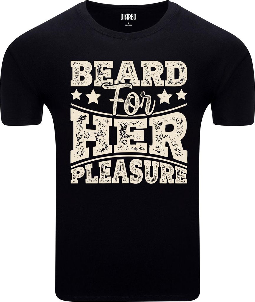 Diarbo Herren T-Shirt mit Lustiger Druck Bartvergnügen Schwarz Gr.XS