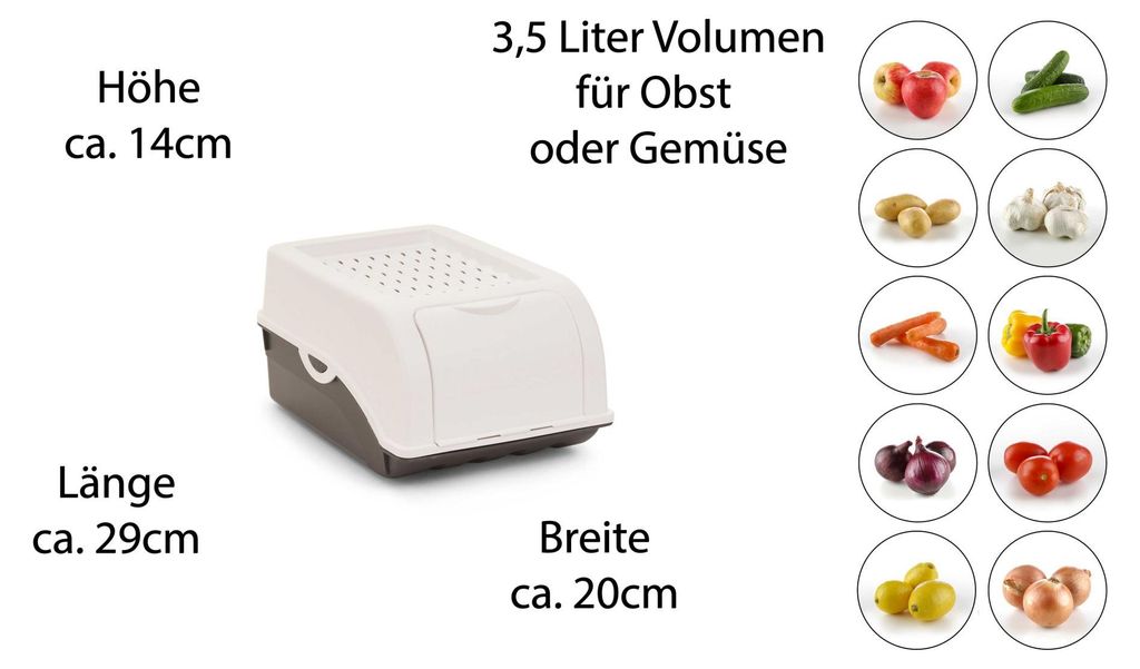 Novaliv, 3 stuks, kleine opbergdoos, 3,5 liter, voor Productafbeelding 