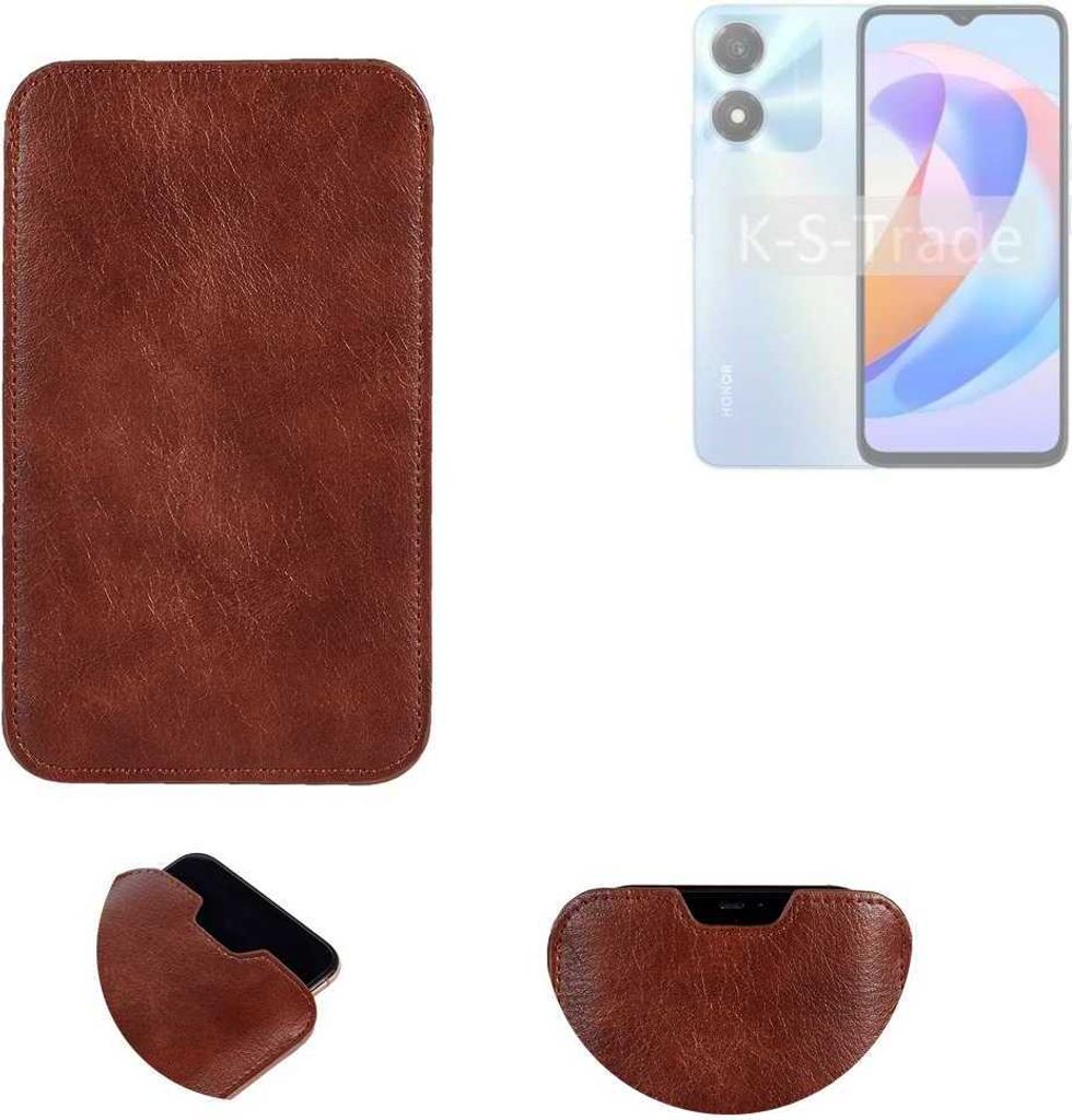 K-S-Trade Schutzhülle Handyhülle kompatibel mit Honor Play 40C 5G Handytasche Kunstleder Sleeve in braun