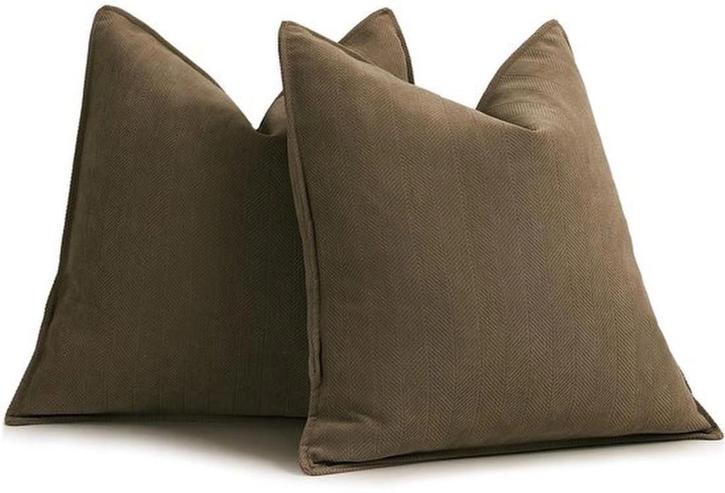 Unyqoos Elegante Chenille Kissenhüllen 50x50 cm, Set mit 2 Stück für stilvolle Wohnraumdekoration
