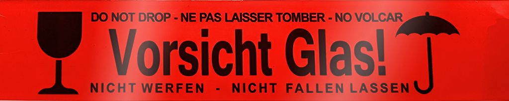 12x Klebeband " Vorsicht Glas " Packband rot Paketband PP Produktbild 5