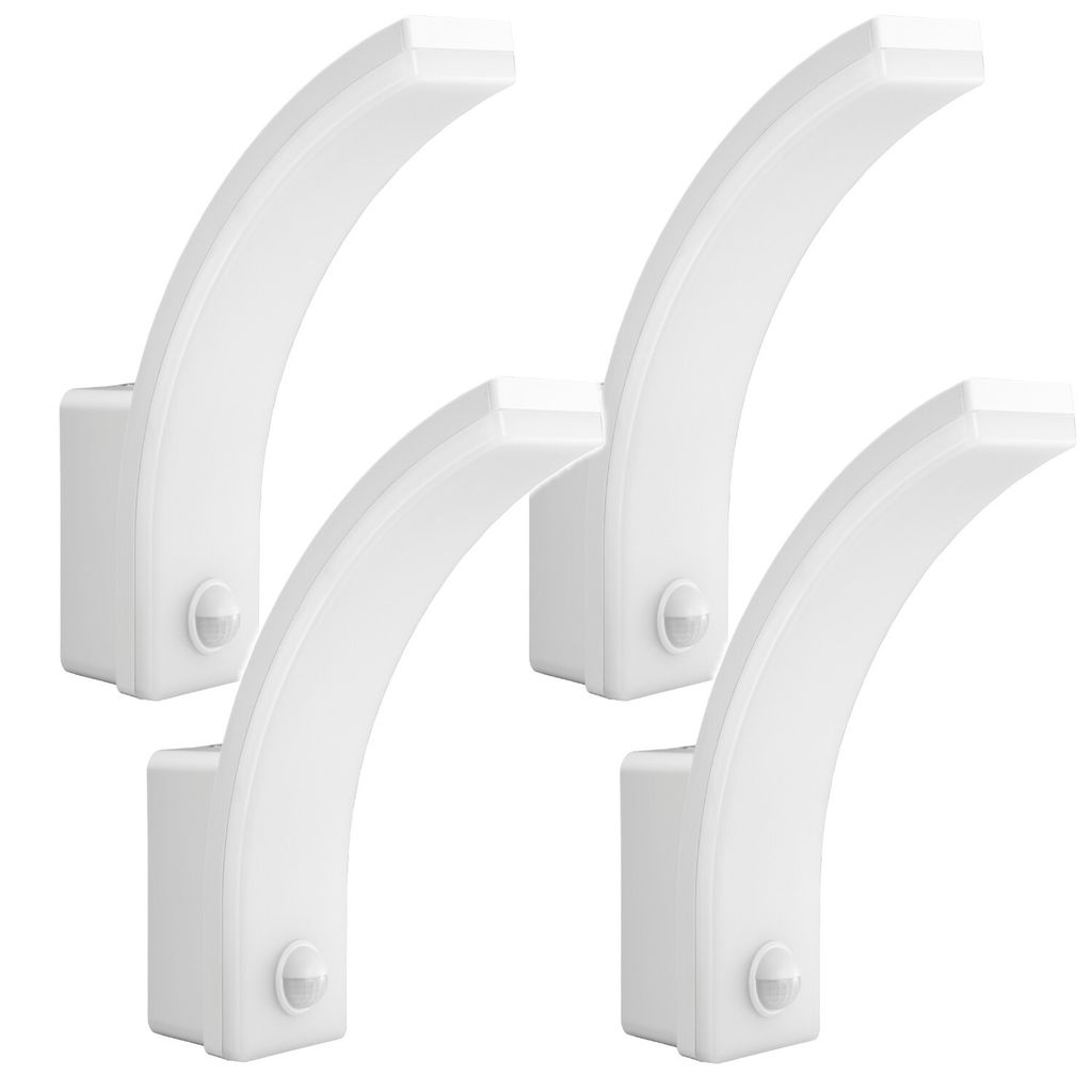 4x Maclean Bewegungsmelder LED-Lampe PIR-Bewegungsmelder weiß 20W IP65 2000lm neutralweiß (4000K) MCE512 W