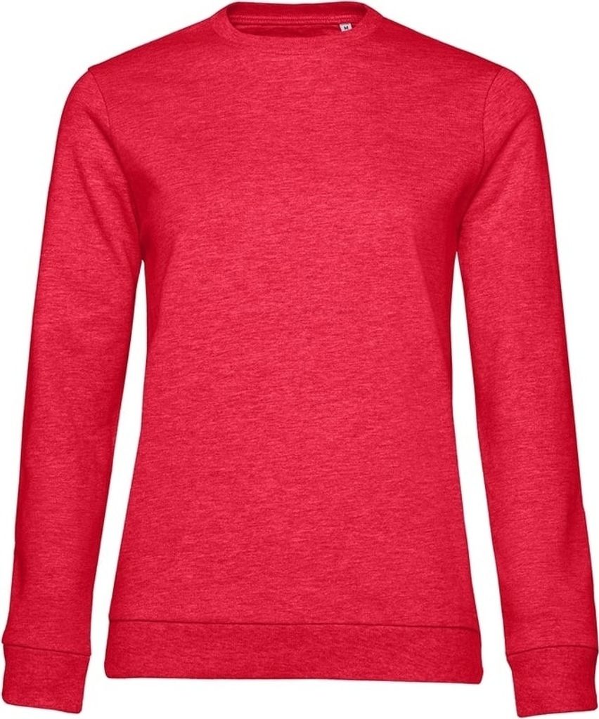 B&C Damen Sweatshirt mit angesetztem Ärmeln BC4720 (L) (Rot meliert)