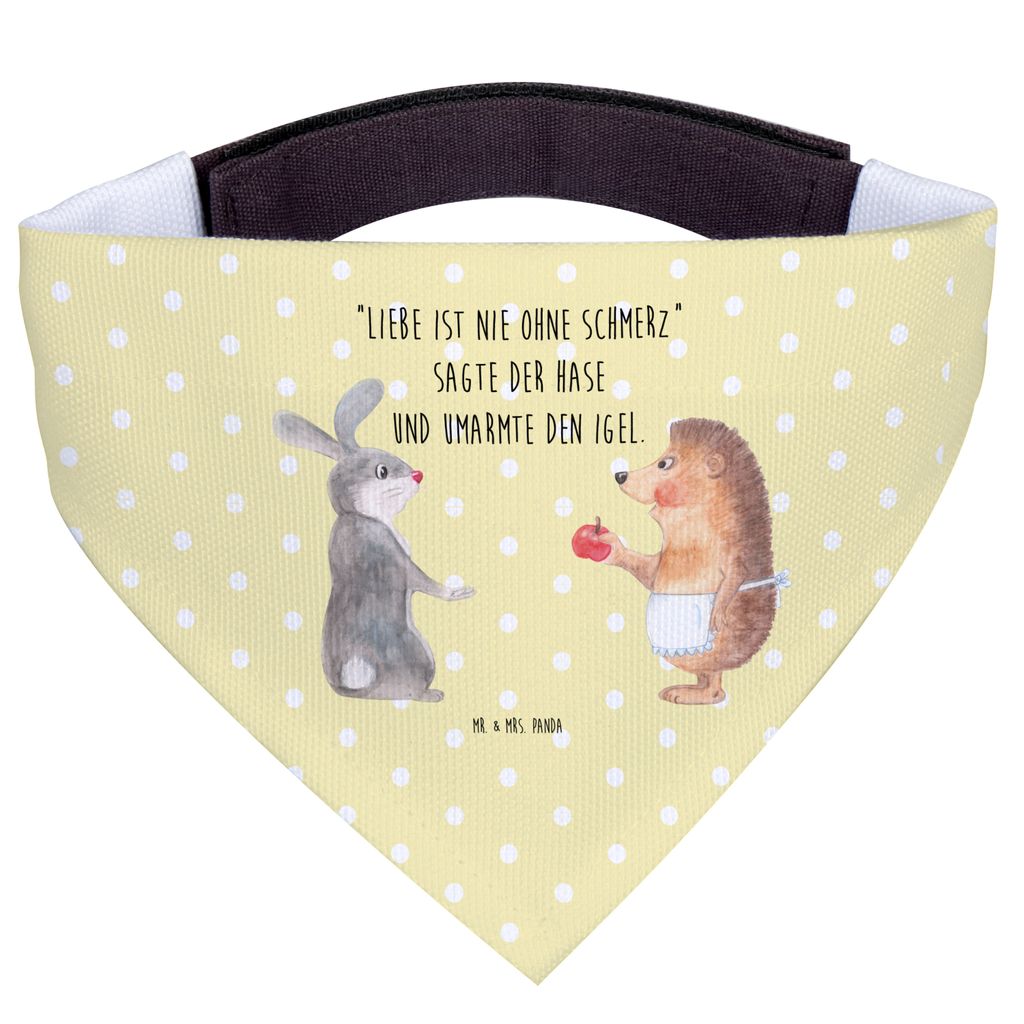 Mr. & Mrs. Panda Halstuch Für Hunde Hase Igel - Gelb Pastell - Geschenk, Herzschmerz, Liebe Spruch, Hund, Lustige Sprüche, Trösten, Hundehalstuc...
