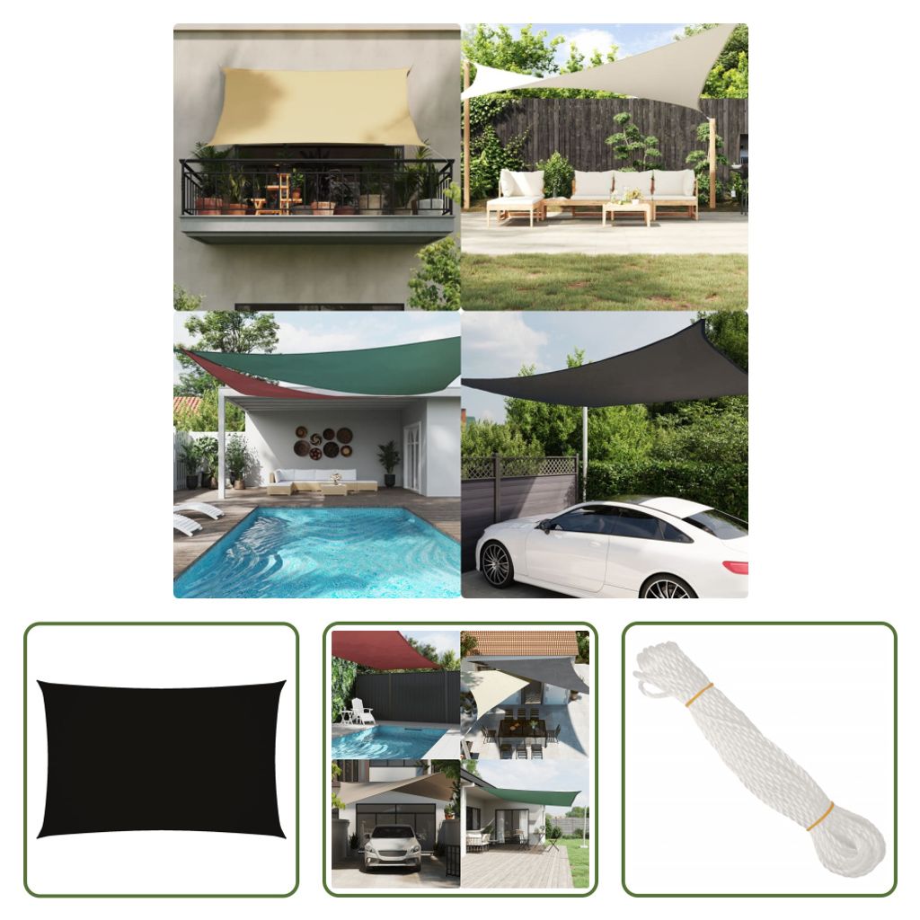 The Living Store Sonnensegel Oxford-Gewebe Rechteckig 2x5 m Produktbild 