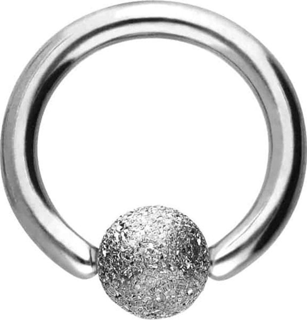 Intim-Piercing, Septum Piercing Chirurgenstahl Klemmkugelring DIAMANTOPTIK Silber Innendurchmesser: 8mm + Stabstärke: 1,6mm
