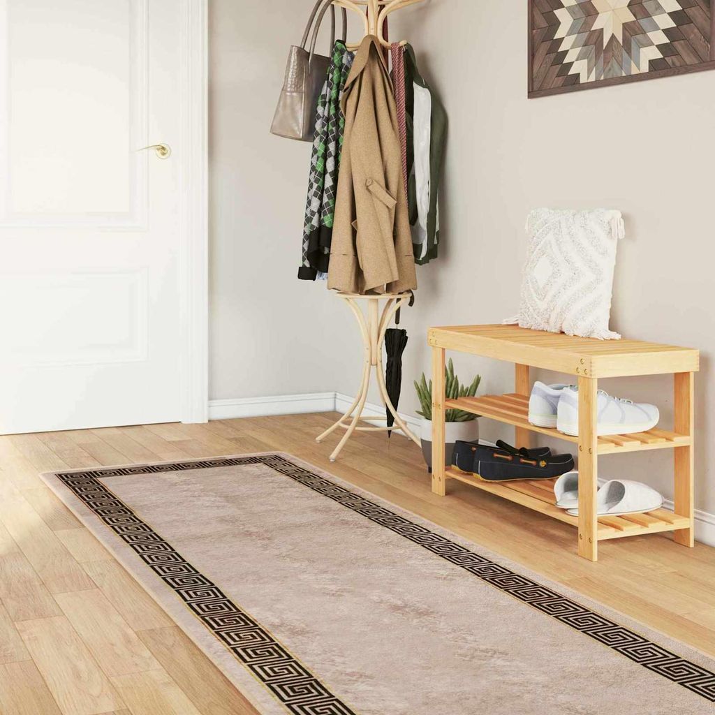 Teppichläufer MARSA Schwarz 100 x 450 cm Polyester und PVC - Designerteppiche DE936
