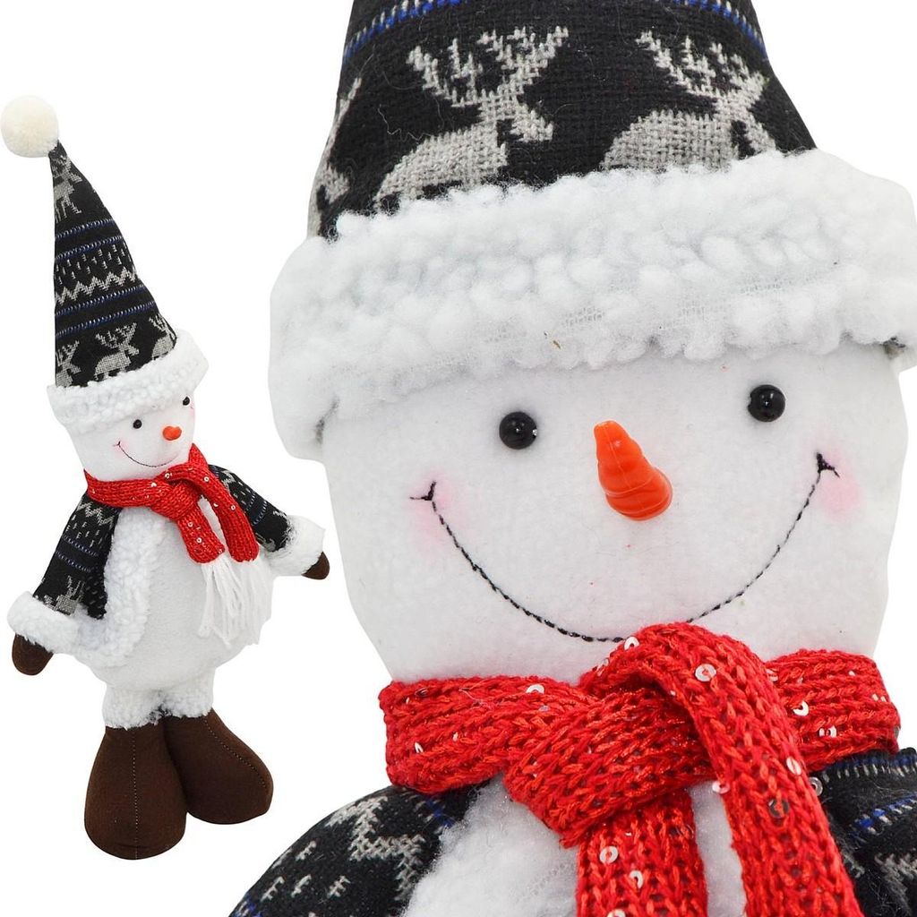 Deko-Schneemann 50 cm – Grau