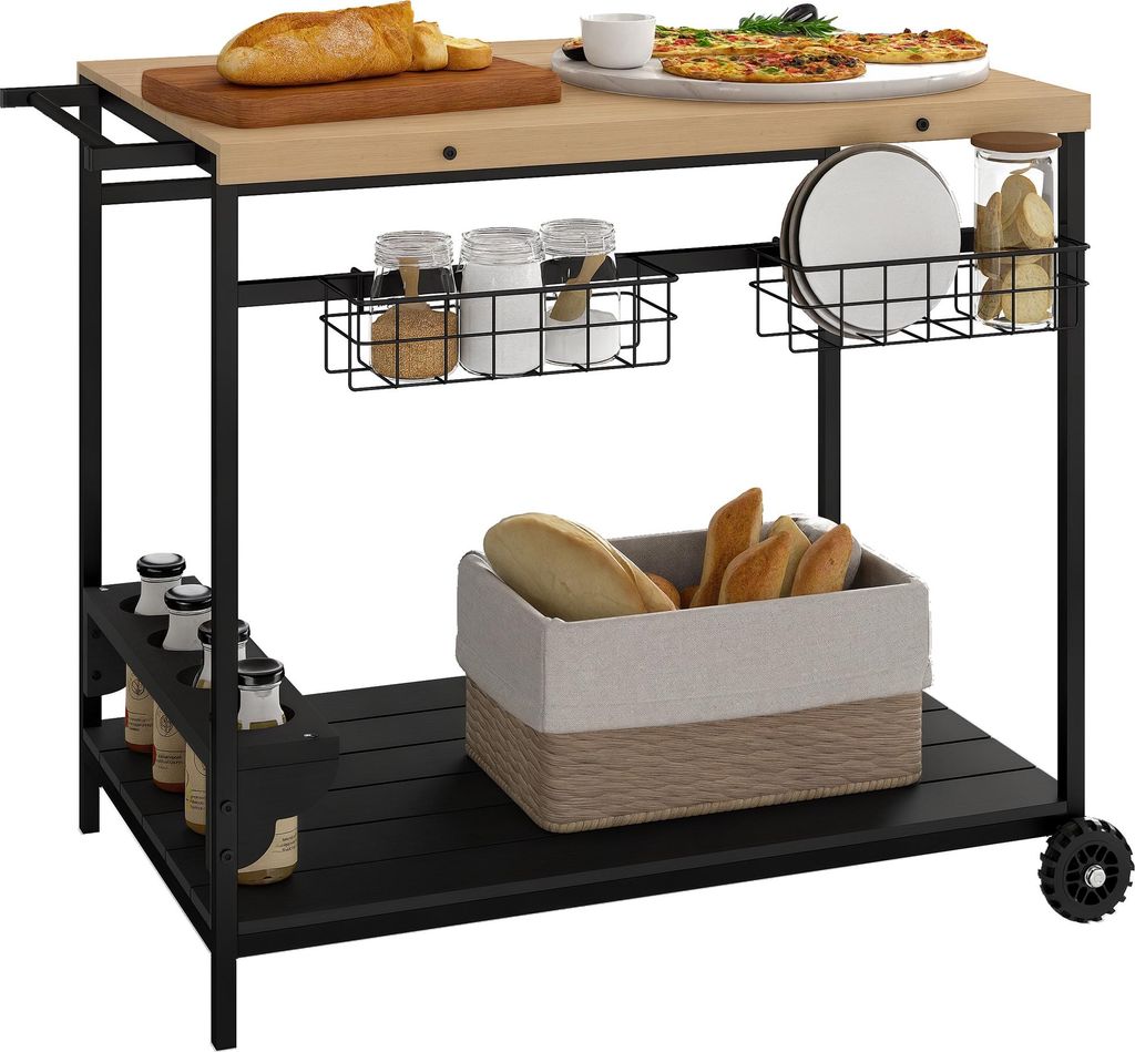 Outsunny Servierwagen Barbecue Trolley Gartenrollwagen mit Produktbild 