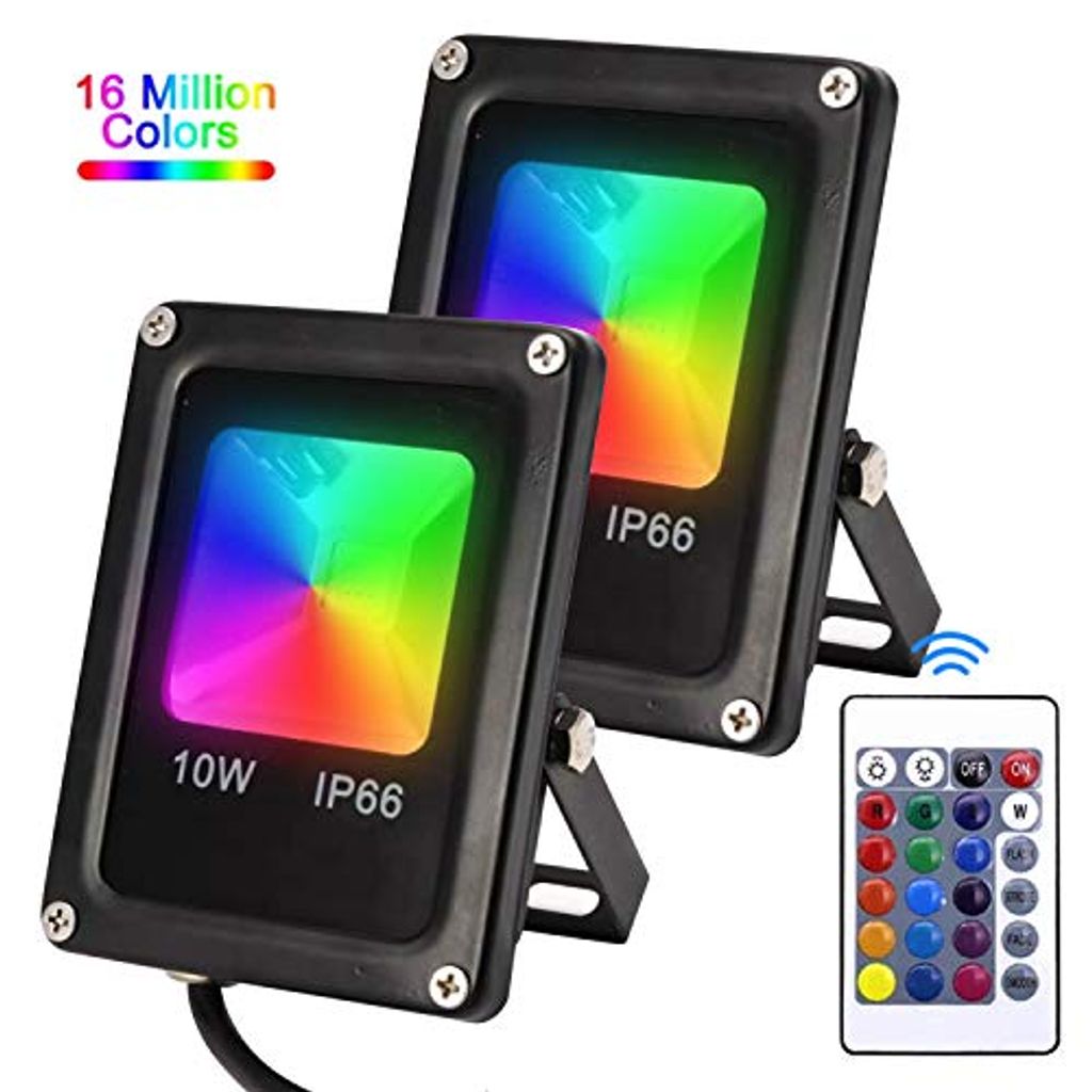 LED Fluter 10W-50W RGB Außen Farbwechsel  Strahler Flutlicht mit Fernbedienung 