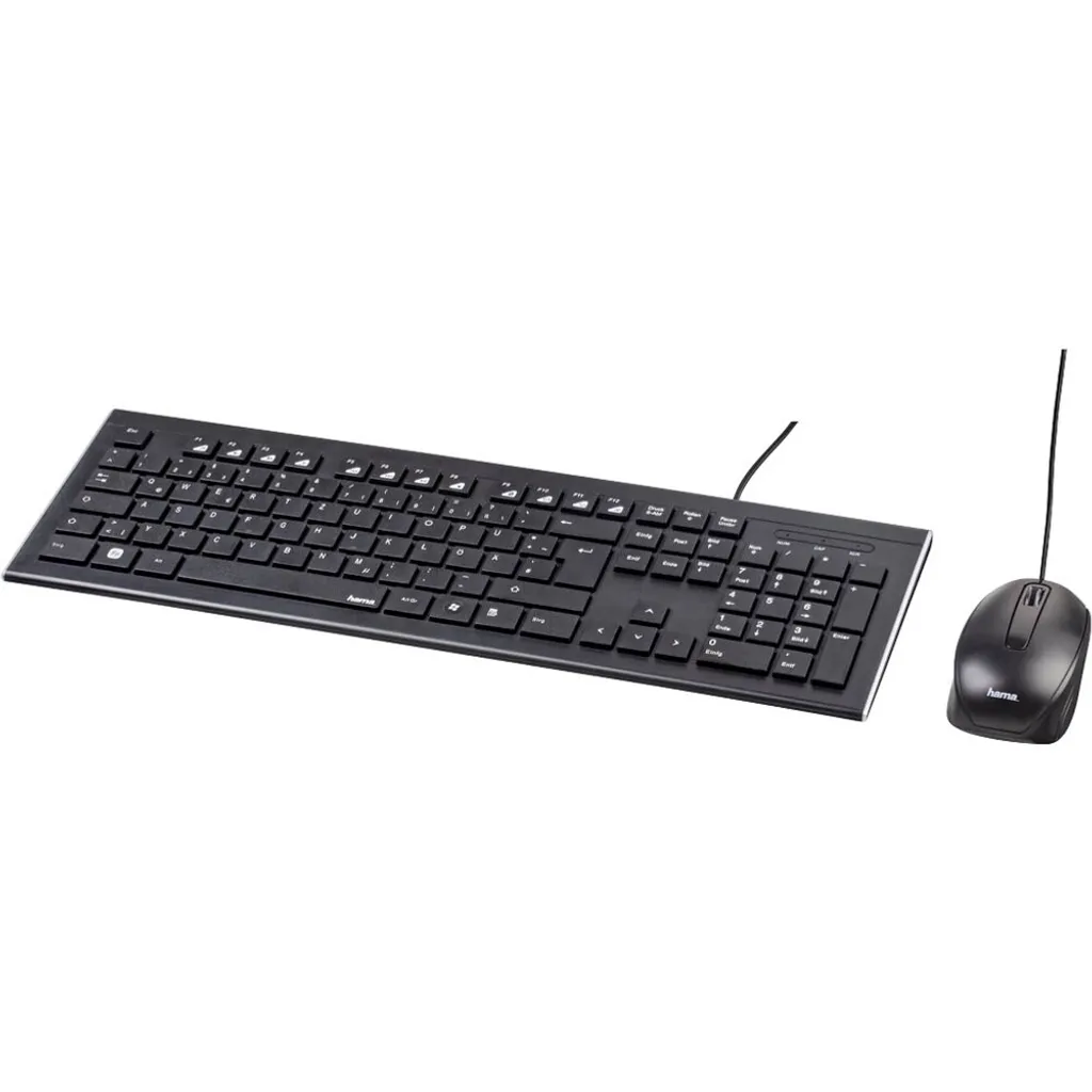 Ensemble Clavier Souris USB-A pour Télétravail et Bureautique Hama Noir