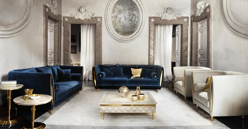 Sofagarnitur Sofa Couch 3 + 3 Wohnzimmer Designer Möbel Classisch Barock royal