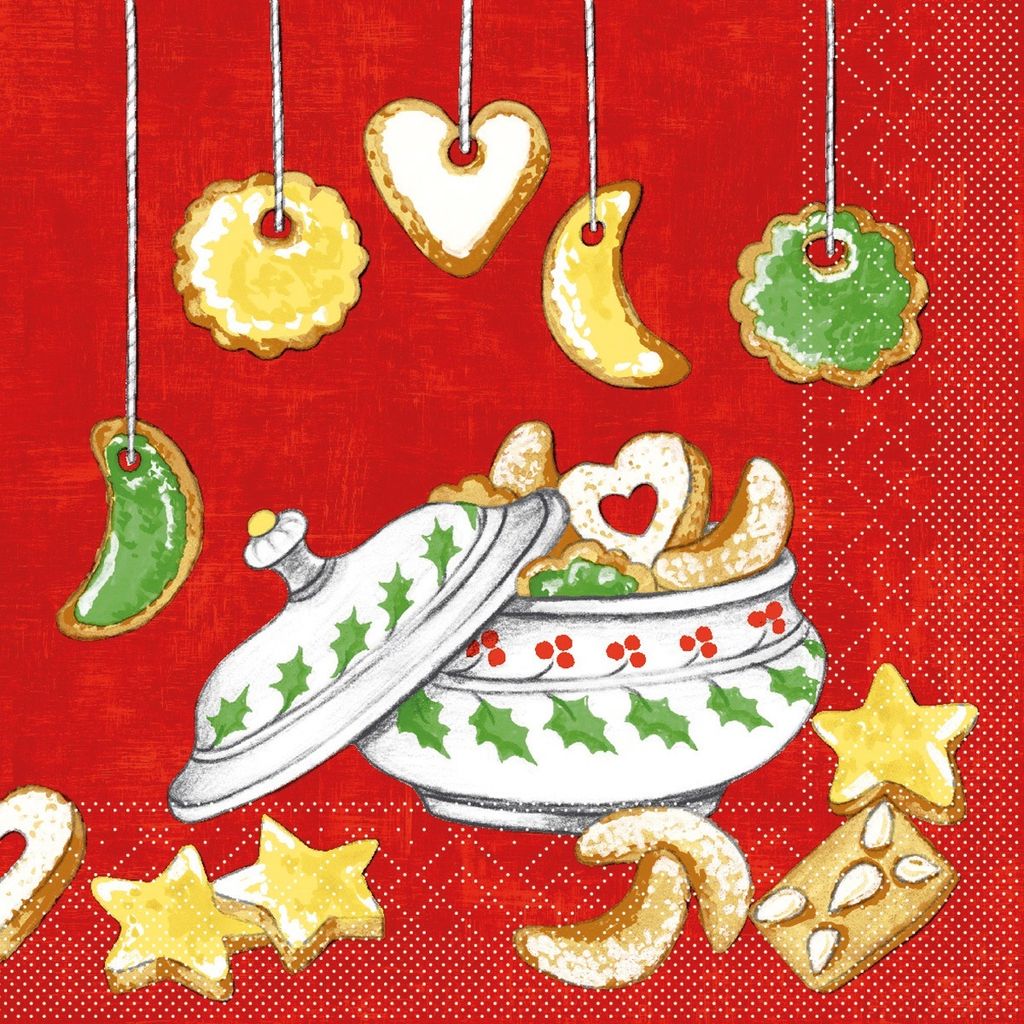 Tissue Serviette Merle, 3-lagig, 33 x 33 cm, 100 Stück - Mank - Weihnachten
