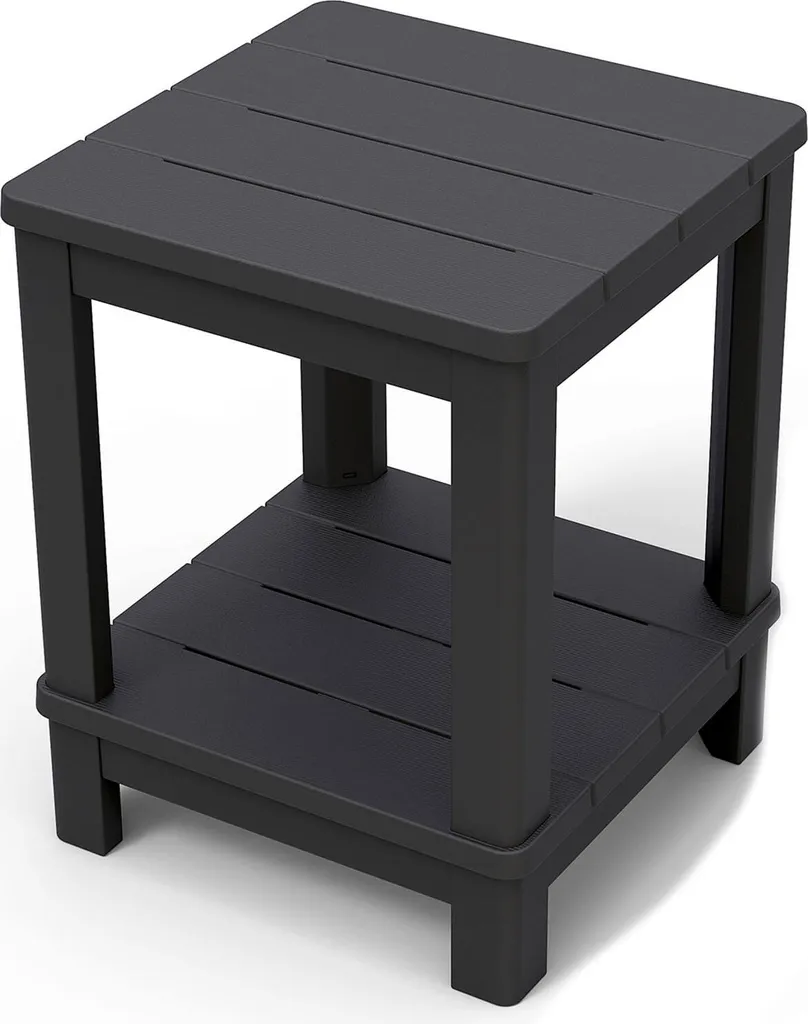 Petite table de jardin en résine graphite Keter Deluxe pour terrasse
