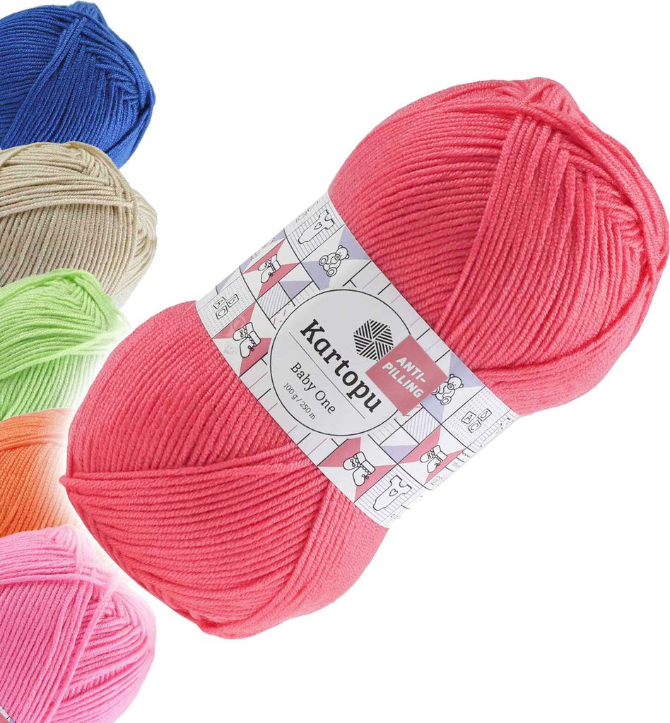 100g Strickgarn Kartopu BABY ONE Antipilling Babywolle Babystrickgarn, 45 Farben