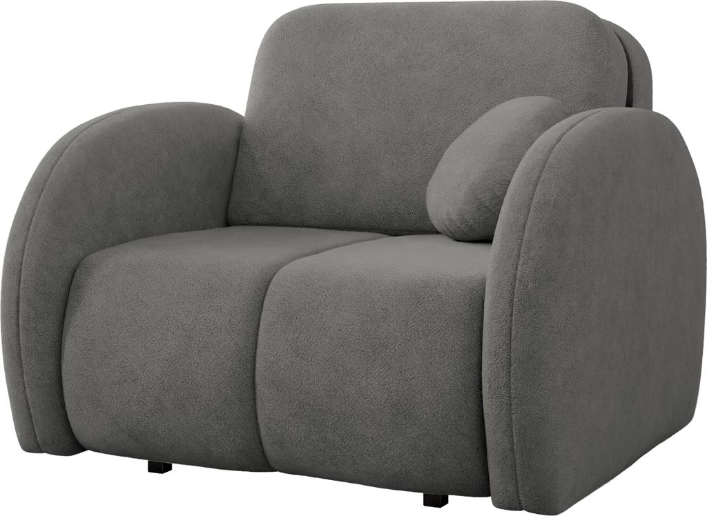 MIRJAN24 Schlafsofa Viva Comfy I, Bettkasten und Schlaffunktion, Metallfüße, 1-Sitzer (Farbe: Velo 635)